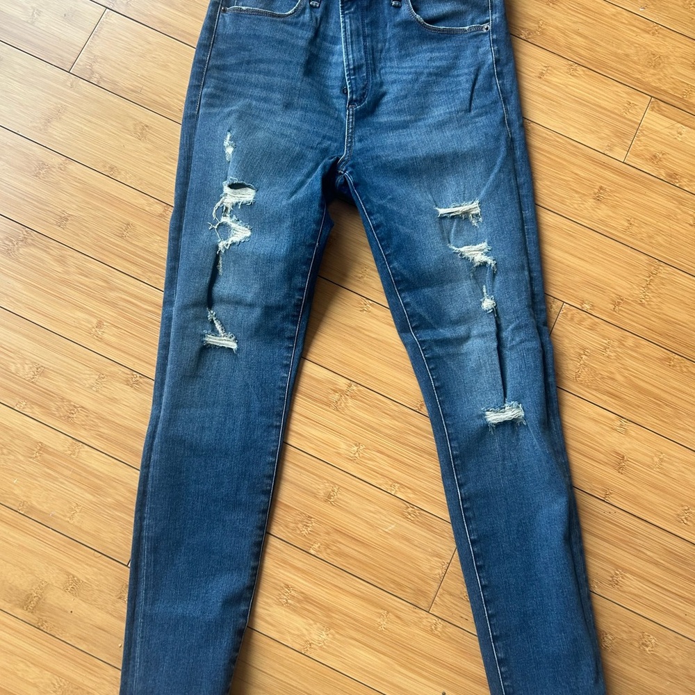 Abercrombie & Fitch High Rise Super Skinny Jeans - Dark Blue